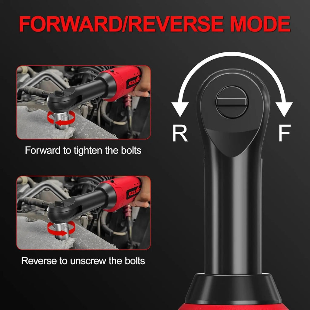 12V Cordless Electric Ratchet Wrench Kit 3/8 Inch Drive Two Batteries Sockets lidpal